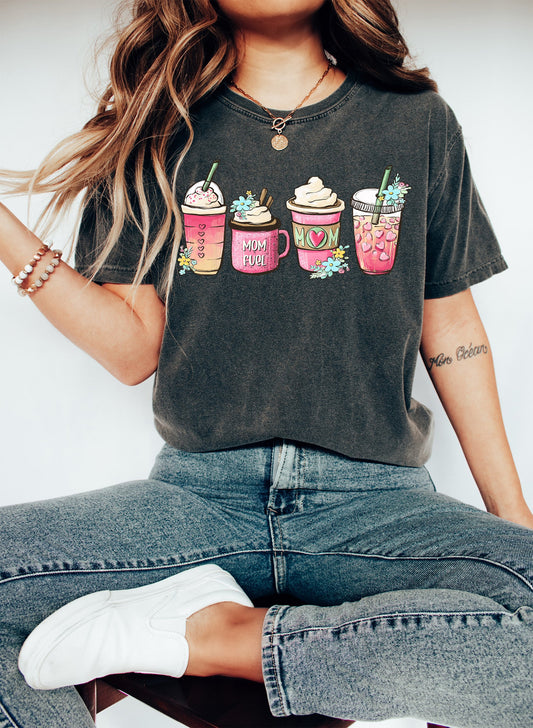 Mom Fuel Coffee Lover Comfort Colors Tshirt